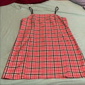pink plaid dress